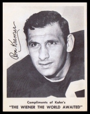 Ron Kramer 1963 Kahns football card Ron Kramer 1963 Kahns football card