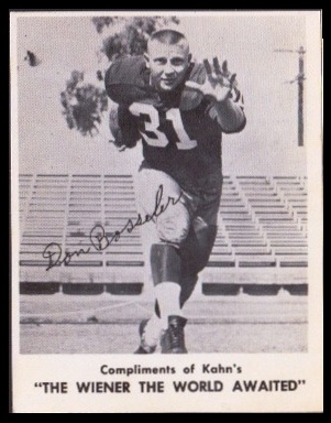 Don Bosseler 1963 Kahns football card Don Bosseler 1963 Kahns football card