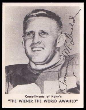 Tommy McDonald 1963 Kahns football card