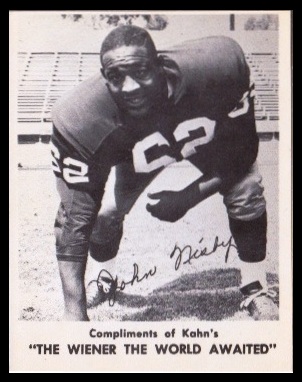 John Nisby 1963 Kahns football card