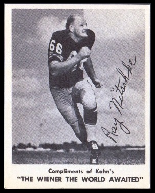 Ray Nitschke 1963 Kahns football card