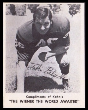 John Paluck 1963 Kahns football card