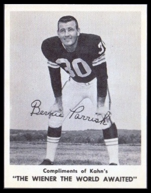 Bernie Parrish 1963 Kahns football card