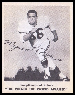 Myron Pottios 1963 Kahns football card