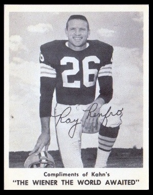 Ray Renfro 1963 Kahns football card