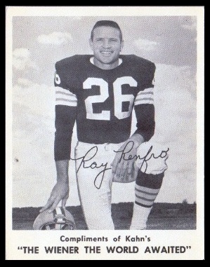 Ray Renfro 1963 Kahns football card Ray Renfro 1963 Kahns football card