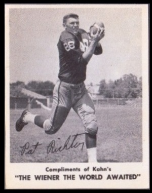 Pat Richter 1963 Kahns football card Pat Richter 1963 Kahns football card