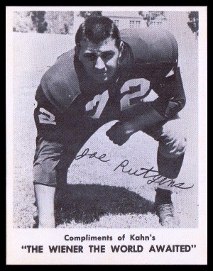 Joe Rutgens 1963 Kahns football card