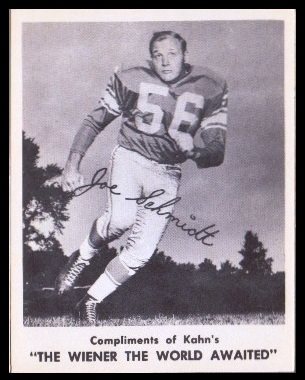 Joe Schmidt 1963 Kahns football card