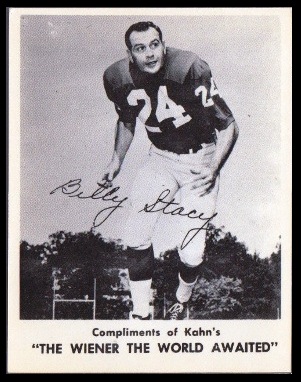 Bill Stacy 1963 Kahns football card