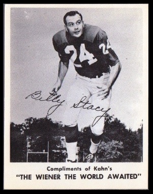Bill Stacy 1963 Kahns football card Bill Stacy 1963 Kahns football card