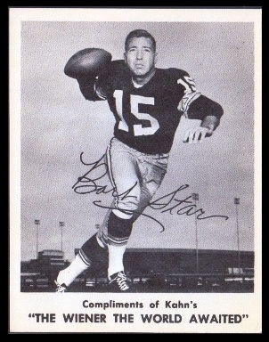 Bart Starr 1963 Kahns football card