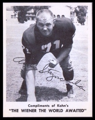 Andy Stynchula 1963 Kahns football card