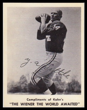 Y.A. Tittle 1963 Kahns football card Y.A. Tittle 1963 Kahns football card