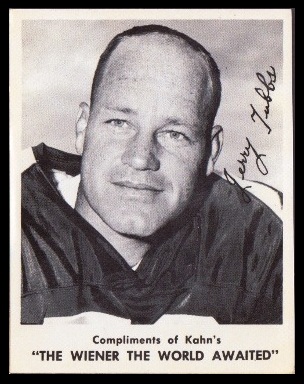 Jerry Tubbs 1963 Kahns football card Jerry Tubbs 1963 Kahns football card
