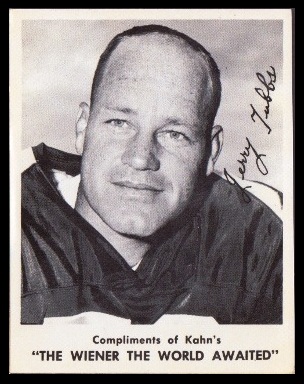 Jerry Tubbs 1963 Kahns football card