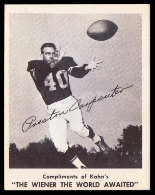 Preston Carpenter 1963 Kahns football card