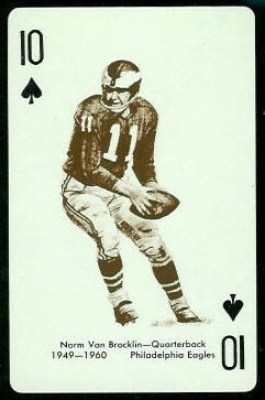 Norm Van Brocklin 1963 Stancraft football card Norm Van Brocklin 1963 Stancraft football card