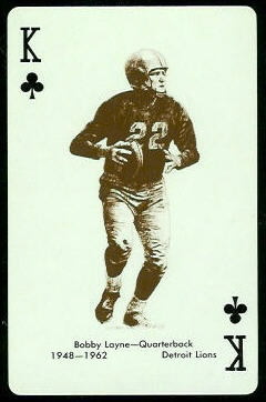 Bobby Layne 1963 Stancraft football card