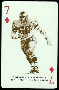 Chuck Bednarik 1963 Stancraft football card Chuck Bednarik 1963 Stancraft football card