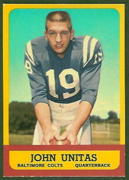 John Unitas 1963 Topps football card