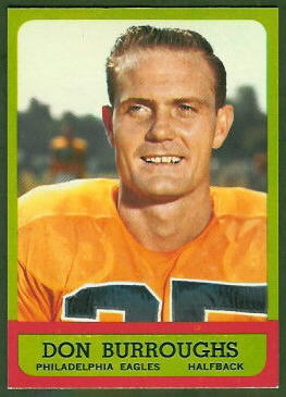 Don Burroughs 1963 Topps football card