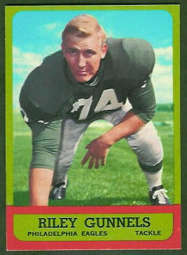 Riley Gunnels 1963 Topps football card