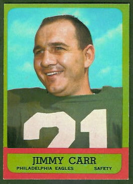 Jimmy Carr 1963 Topps football card