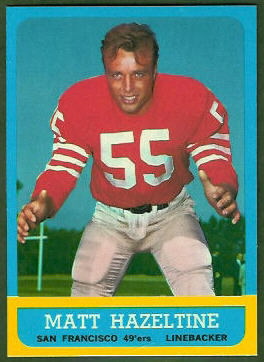 Matt Hazeltine 1963 Topps football card