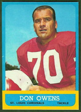 Don Owens 1963 Topps football card