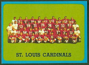 St. Louis Cardinals Team 1963 Topps football card