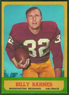 Bill Barnes 1963 Topps football card