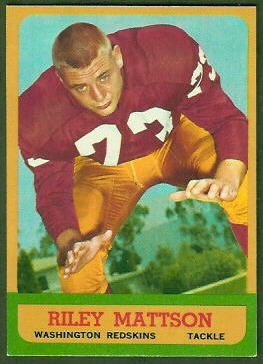Riley Mattson 1963 Topps football card Riley Mattson 1963 Topps football card