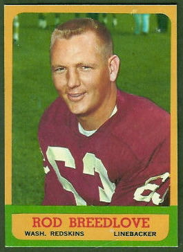 Rod Breedlove 1963 Topps football card
