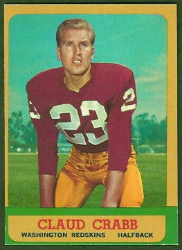 Claude Crabb 1963 Topps football card