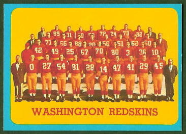 Washington Redskins Team 1963 Topps football card