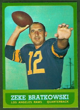 Zeke Bratkowski 1963 Topps football card Zeke Bratkowski 1963 Topps football card