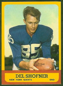 Del Shofner 1963 Topps football card