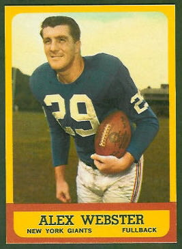 Alex Webster 1963 Topps football card Alex Webster 1963 Topps football card
