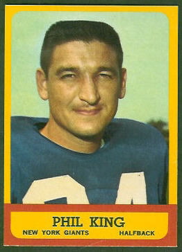 Phil King 1963 Topps football card