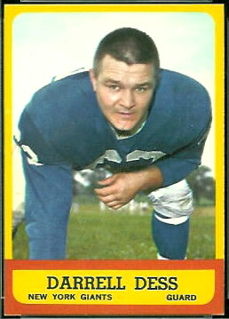 Darrell Dess 1963 Topps football card