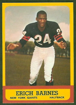 Erich Barnes 1963 Topps football card