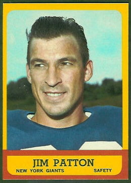 Jim Patton 1963 Topps football card Jim Patton 1963 Topps football card