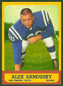 Alex Sandusky 1963 Topps football card