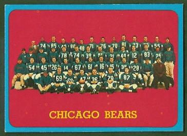 Chicago Bears Team 1963 Topps football card