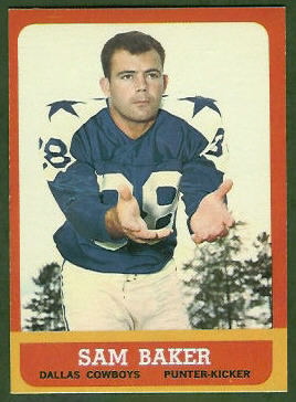 Sam Baker 1963 Topps football card