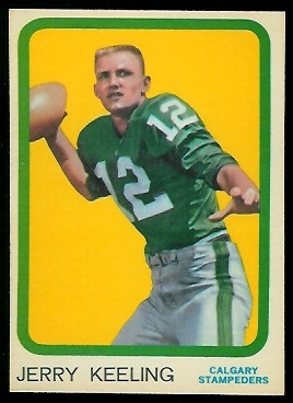 Jerry Keeling 1963 Topps CFL football card Jerry Keeling 1963 Topps CFL football card