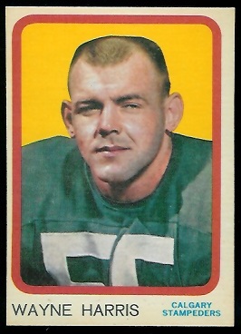 Wayne Harris 1963 Topps CFL football card Wayne Harris 1963 Topps CFL football card