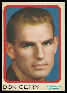Don Getty 1963 Topps CFL football card