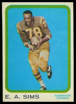 E.A. Sims 1963 Topps CFL football card